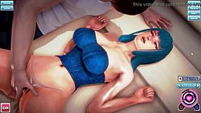 i admire sarutobi yuuki's blue haired beauty in honey select 3d