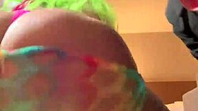 Moee baby twerks big ass in costume with gibby the clown