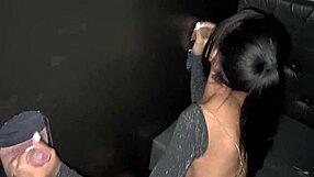 Young skinny girl takes two cocks on swing, gags on deepthroat, then fucks on street with cuckold