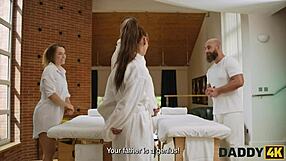 Daddy and son in hot threesome with young girl