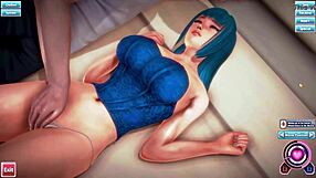 i admire sarutobi yuuki's blue haired beauty in honey select 3d