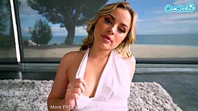 Sexy Blonde in Marilyn Monroe Cosplay Masturbates with Huge Toy. Can You Handle It?