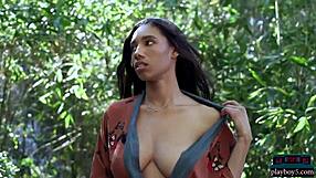 ebony milf brookliyn shows big natural boobs in solo softcore!
