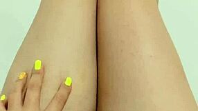 I caressed my teen pussy outdoors in softcore solo masturbation, feeling the cunilingus tease on my sexy legs as depravedminx.