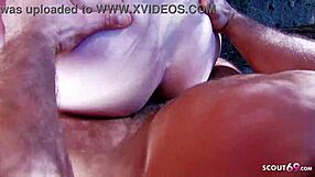 Perfect body blonde Latina teen, Cristal Cherry, seduces for beach sex, oops!