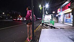 public whore flashing miniskirt outdoors, wanna see more? 😈