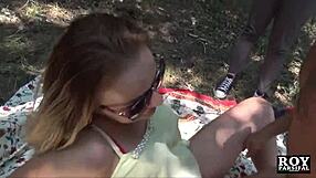 simona and friend enjoy lucky cock blowjob