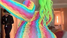 Moee baby twerks big ass in costume with gibby the clown