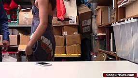 Teen Shoplifter Bent Over And Fucked Hard In The Office!