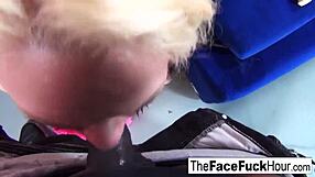 I wreckd that cute blondes face with two cocks