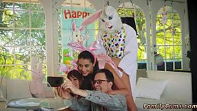 blonde teen with braids has first time stepuncle fuck as bunny