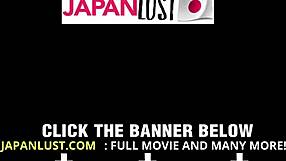 마른 일본 쿠거가 하드 코크로 박혀 크림파이