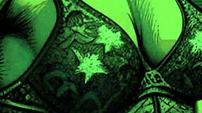 Adult animated comic featuring a sexy muscular girl