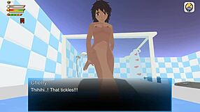 Femdom humiliates slave in university bathroom