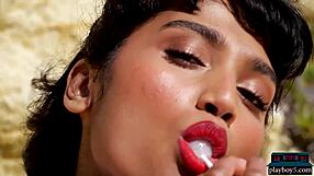 indian milf angel constance shows big natural tits in solo playboy shoot