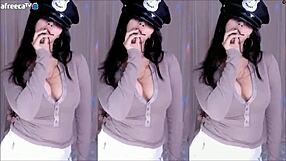 cute korean girl dances and shows her big tits