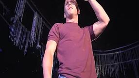 Two cute gay strippers engage in bareback fucking