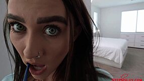 Teen Veronica Church bent over in church dress for Jay Rock