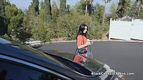 Teen pawg performs oral on writer's big black cock in interracial scene