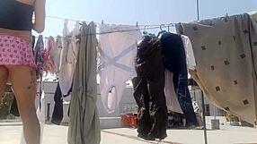 Neighbor Ladyboy Hangs Panties, Causing Massive Erections