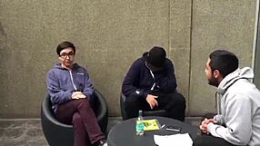 In this gay video, a blonde couple engages in anal assfucking with a redhead partner