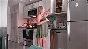 Step mom Brianna Beach interviews daughter's Tinder date. Alex Adams faces tough questions from mommy.