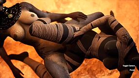 furry jackal scissoring furry dragon wildly