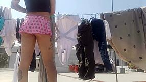 Neighbor Ladyboy Hangs Panties, Causing Massive Erections