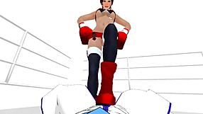 POV boxing with a female dominance theme