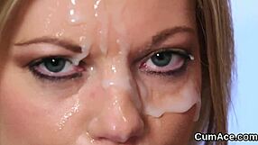 Unusual Doll Receives Facial Cumshot While Eating Spunk