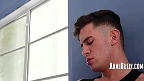 Trevor Brooks Dominates Skylar Finch in Gay Anal Assfucking Scene Stuck in the Stall