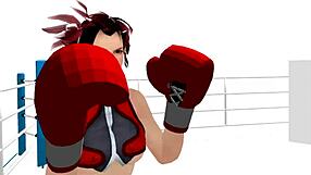 POV boxing with a female dominance theme