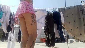 Neighbor Ladyboy Hangs Panties, Causing Massive Erections