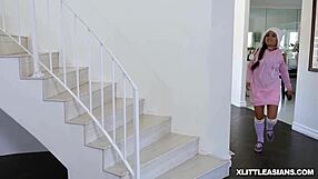 elle voneva breaks out her tiny pussy and spreads her legs wide!