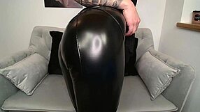 fetish leather camgirl nina undresses in striptease