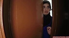 American tourist craves shy Arab girl's pussy in public. Will she give in?