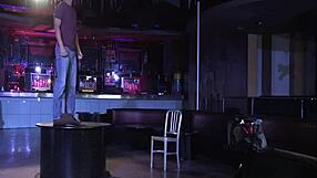 Two cute gay strippers engage in bareback fucking