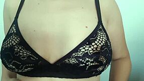 oh man, look at those big tits in lingerie, let's play the nipples game