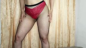 Latina Woman Excites Herself by Touching