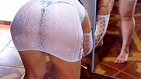 i slowly undress my white bodysuit and black panties