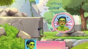 Orc girl teases lucky boy