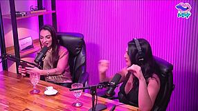 blonde in lingerie reaches orgasm with lesbian touch