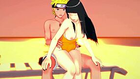 Naruto and Hinata share an intimate anime moment together