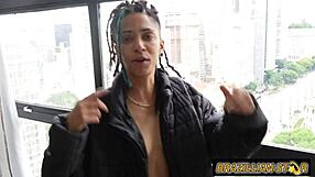 Producer Licks Singer's Shaved Ass and Hairless Slut Pussy with Monster Cock