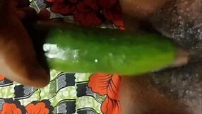 Cyndy Blackslave Fucks Cucumber with Squirt!