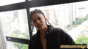 Producer Licks Singer's Shaved Ass and Hairless Slut Pussy with Monster Cock