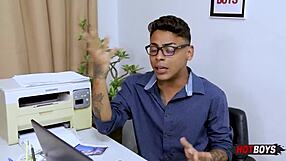 Young guy having sex with his boss in a POV scene