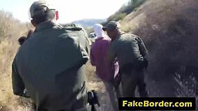 Fake Patrol Lures Brunette For Outdoor Cock Riding