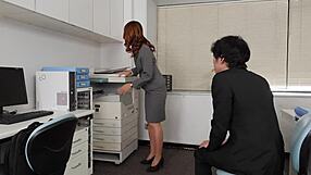 overwhelmed by mature boss in office creampie