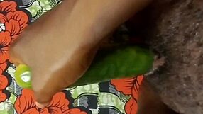 Cyndy Blackslave Fucks Cucumber with Squirt!